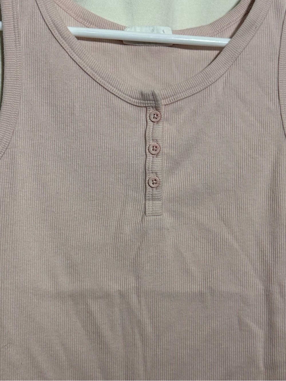 GAP Ribbed Henley Tank - Light Pink - Picture 2 of 4